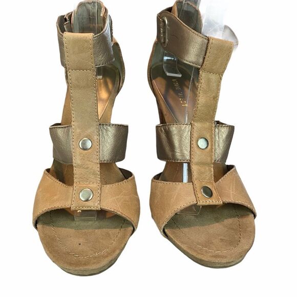 Nine West Leather strappy heeled sandals size 8 - Picture 5 of 11